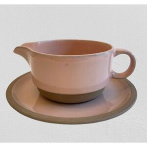 Midwinter Stoneware Gravy Boat with Plate Rose Pink Japan